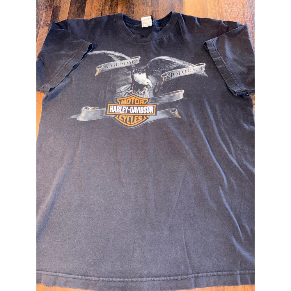 Harley-Davidson T-Shirt Mens Large Black Eagle 2006 Goldsboro NC Made in USA